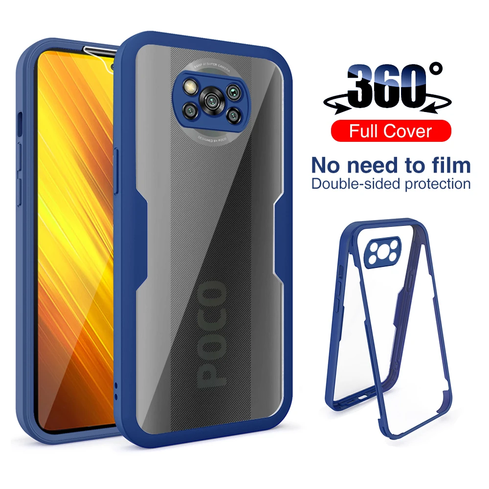 360 полноразмерный чехол для Xiaomi Poco X3 NFC противоударный Xiao mi Pro 3X X 3 сторонняя пленка