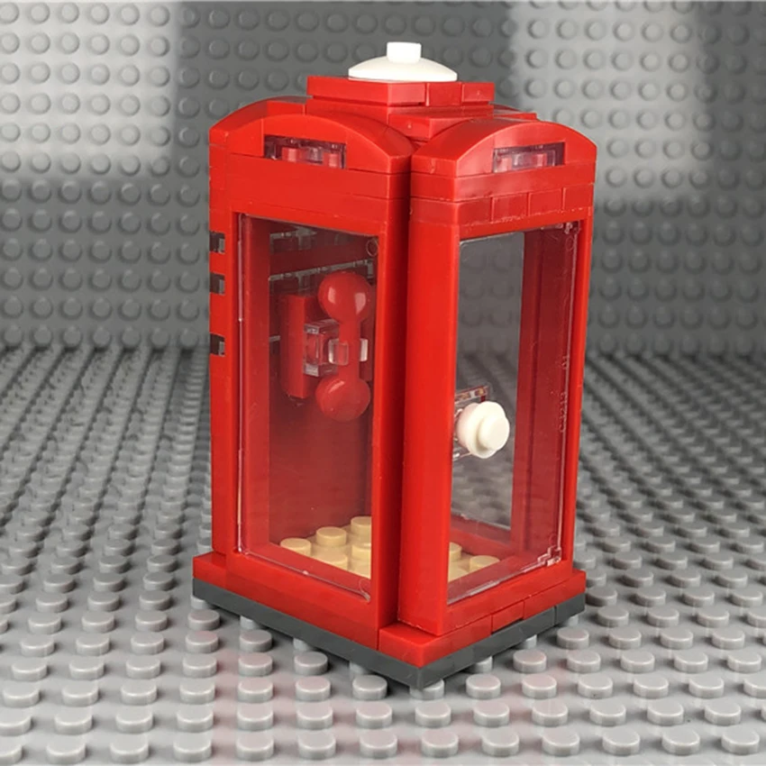 Single MOC Building Blocks Phone Booth Compatible with Logelings City Street View Children's DIY Scene Construction Toys (2)