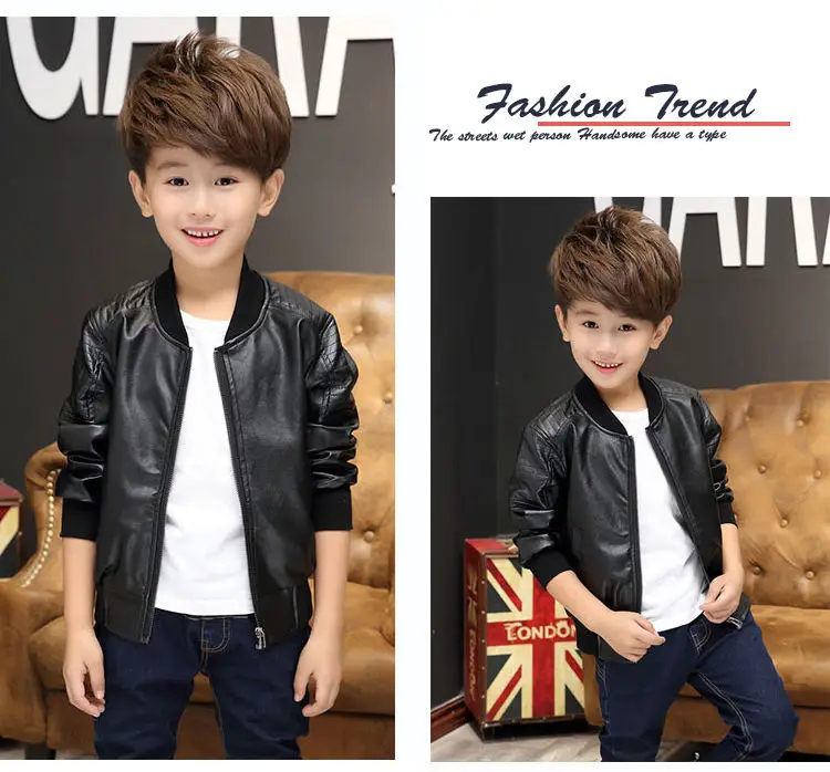 navy wool coat New Arrived Boys Coats Autumn Winter Fashion Korean Children's Plus Velvet Warming Cotton PU Leather Jacket For 1-11Y Kids Hot best wool coats