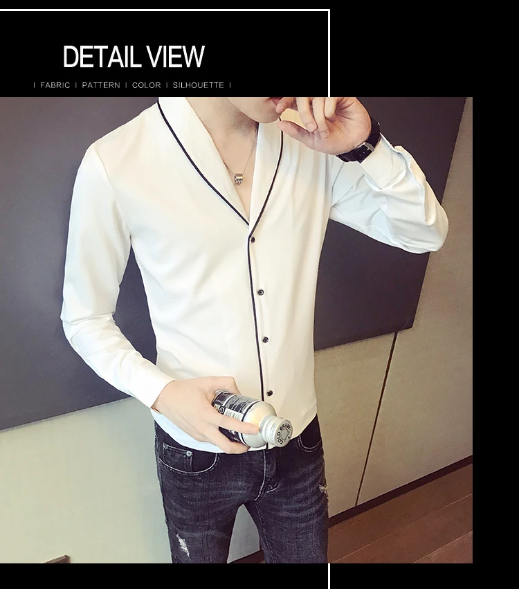 Kemeja Pria Camisa Masculina, отложной воротник, осенняя Повседневная рубашка, Мужская однотонная уличная одежда с длинным рукавом, приталенная рубашка, Мужская