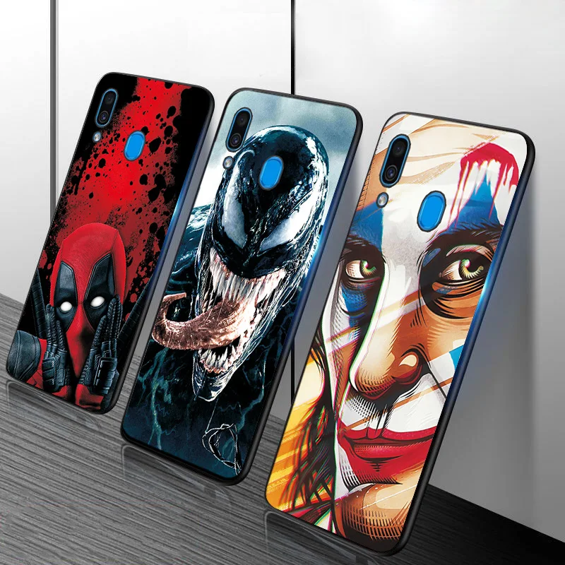 Joker Deadpool Case For Samsung A10 A20E A30 A40 A60 A50 A70 Cover A70S A50S A30S A2Core Black TPU Phone |