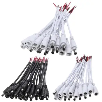 

10pcs 5.5x2.1 DC M/F Plug Cable Connector for LED Strip Light Ceiling Light