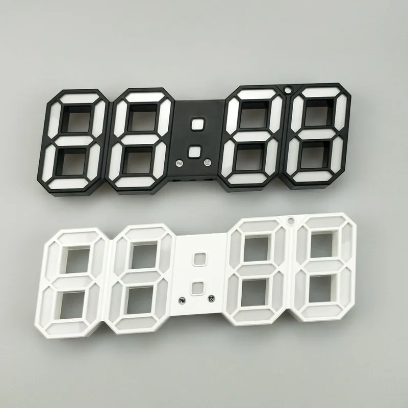3D светодиодный настенные часы современный дизайн цифровые настольные часы будильник ночник Saat reloj de pared часы для дома гостиной украшения