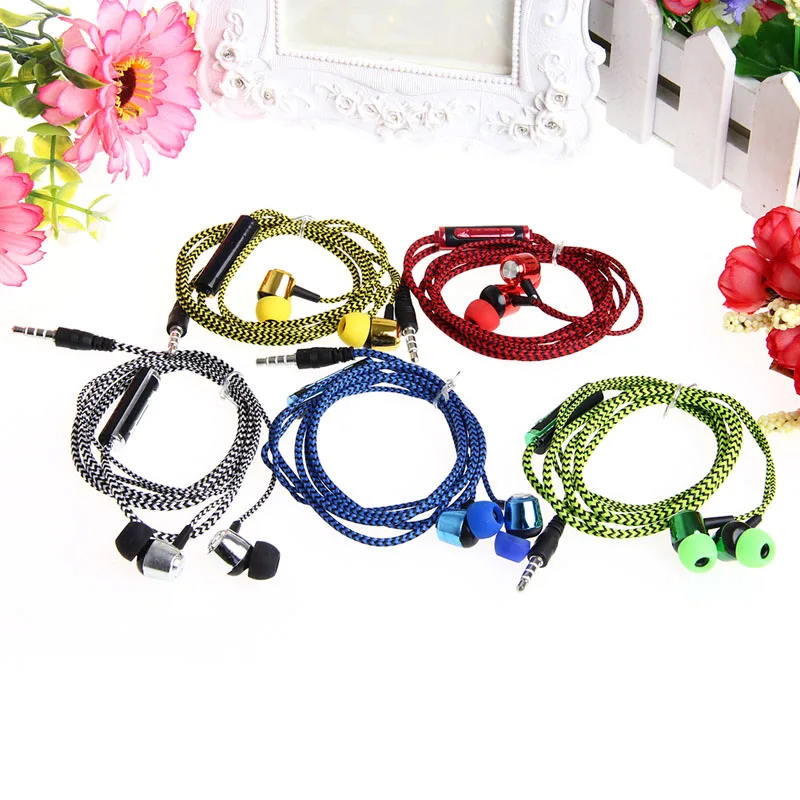 

3.5mm In-Ear Earphone Headphone With Mic Braided Headset For iPhone Samsung New 634A