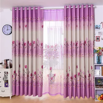 

Pastoral Series Tulip Shading Curtains for Living Dining Room Bedroom.