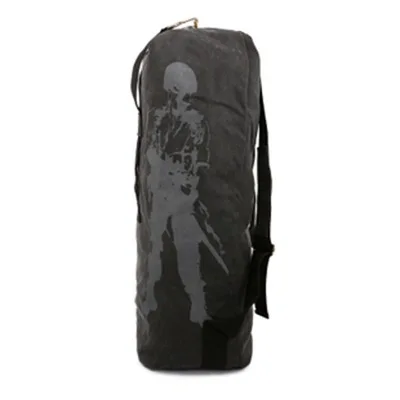 На открытом воздухе Многофункциональный Холст военный рюкзак армейская сумка через плечо ведро шнурок Путешествия Рюкзак Mochila армии - Цвет: Size M Black