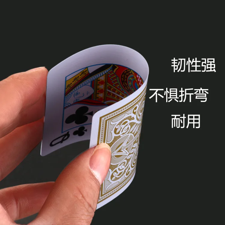 ПВХ пластиковые водонепроницаемые рекламные игральные карты Macau Baccarat Dezhou City Golden Fried игральные карты настраиваемый логотип
