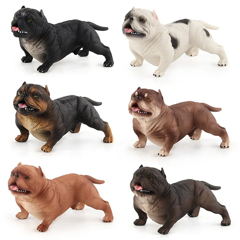 

13CM 6 Optional Cute Simulation Bulldog Solid Plastic Animal Model Toy Bully Dog Shar Pei Dog Bulldog Home Decoration