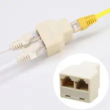 RJ45 сплиттер адаптер отклонения в размерах на 1-2 двойной женский Порты и разъёмы CAT5/6 LAN Ethernet Sockt сетевых подключений сплиттер адаптер P15 адапт...