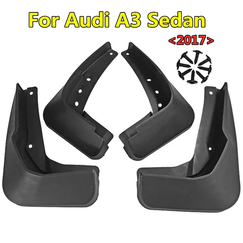 

4pcs Car-styling Front And Rear Tire Fender Flare Mud Flaps Protecter Parts PP Soft Plastic For Audi- A3 Sedan 2017 Mudguard