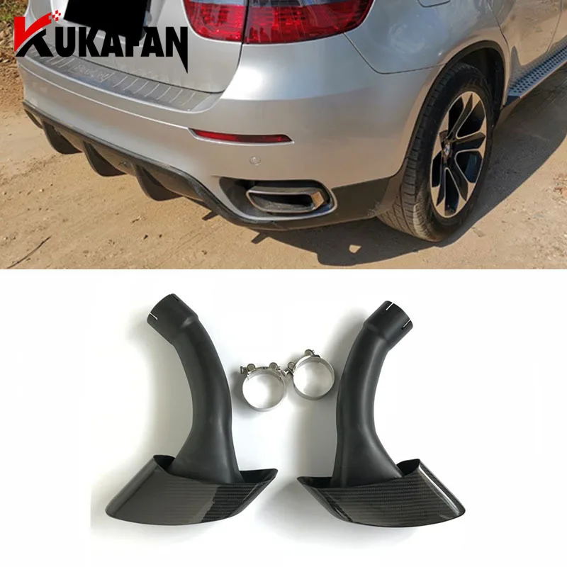 Углеродное волокно X6 глушитель для BMW E71 30D 35D 40D наконечник выхлопной трубы X6M аксессуары 2008 2014|Шумоглушители|