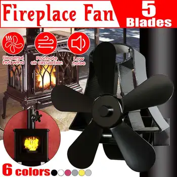 

Wall Mounte 5 Blade Heat Fireplace Fan Stove Fan Powered Stove Fan komin Wood Burner Eco Friendly Quiet Fan Heat Distribution