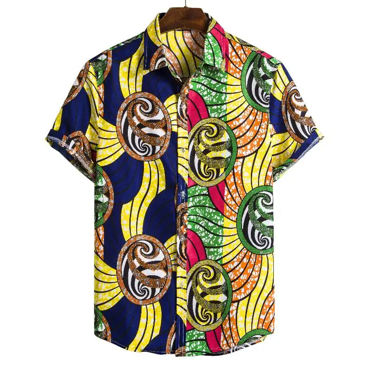 Мужские рубашки Camisa с гавайским принтом, рубашка с коротким рукавом, мужская повседневная рубашка с отложным воротником, мужская блуза, топ, уличная одежда, Camisa Masculina - Цвет: 202 Hawaii Shirt Men