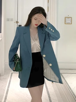 

2020 Korean Style Oversized Women Blazers and Jackets Solid Color Long Casual Chaqueta Mujer Blazer Feminina
