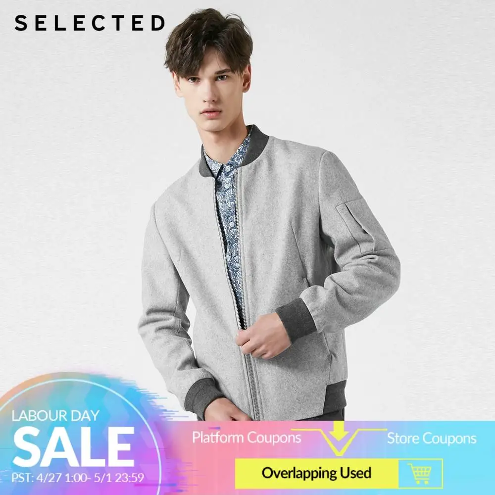 

SELECTED Men's Woolen Baseball Collar Outwear Coat New Autumn Wool Overcoat S | 419127511