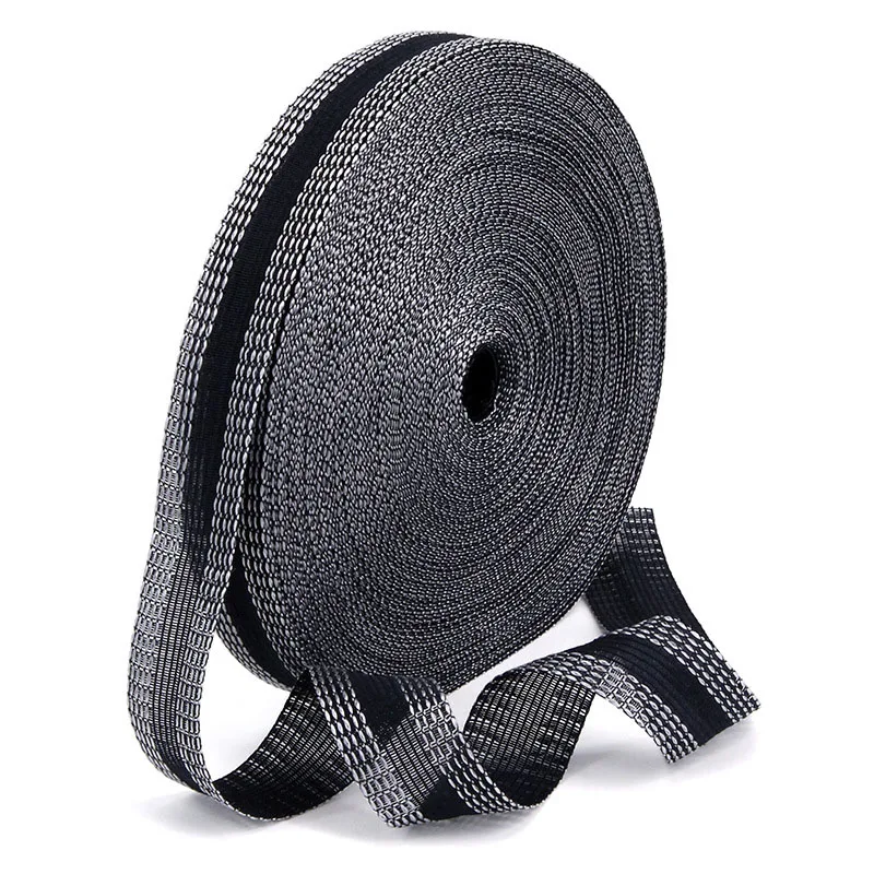 Soft STRETCHY HEM TAPE black and white 10yd rolls