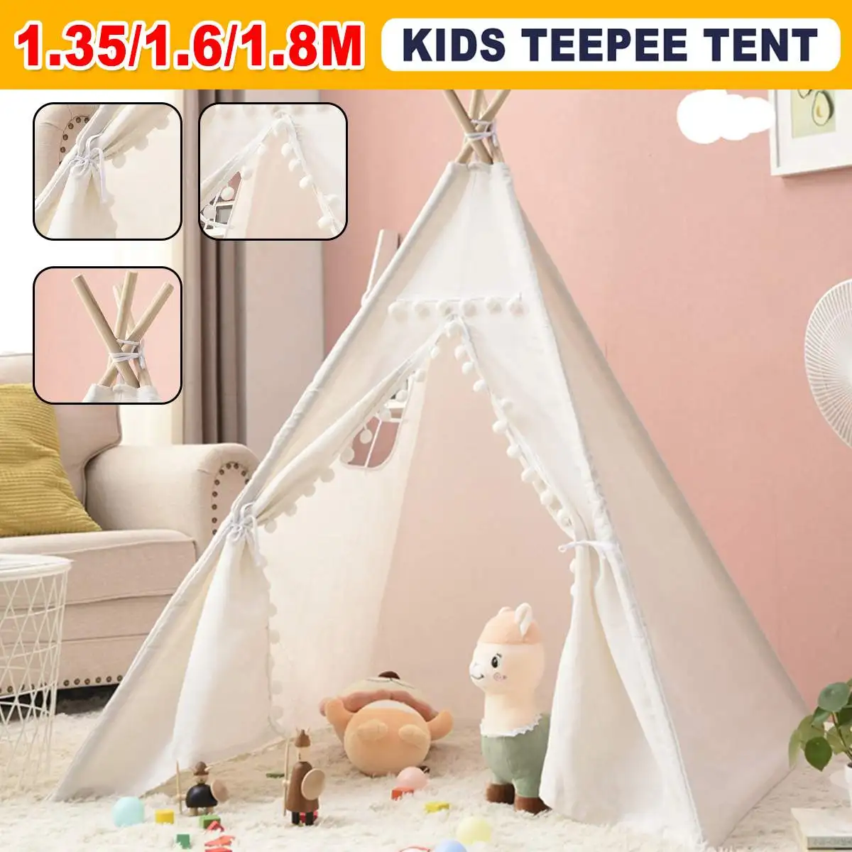 Kids Teepee Wigwam Childrens Play Tent Childs Garden Foldable Out /Indoor UK 