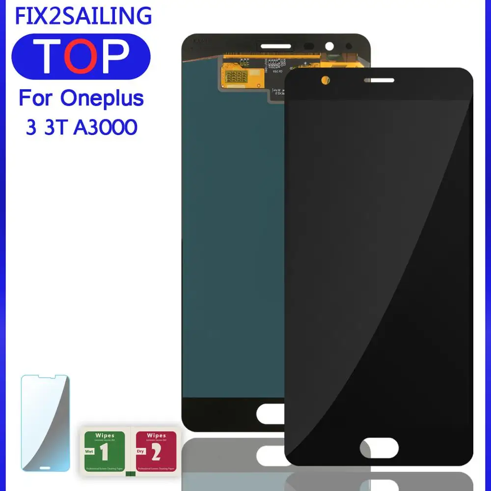 Для Oneplus 3 дисплей 3T ЖК-дисплей сенсорный экран FHD 5," дигитайзер сборка аксессуар для One plus A3010 A3000 3 три