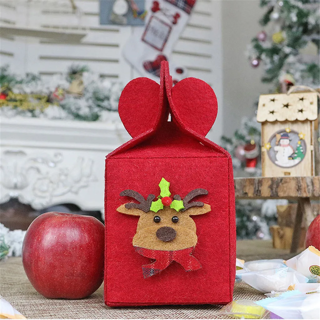 Foldable Candy Gift Bag Claus Merry Christmas Candy Gift Boxes Non-woven Christmas Decoration Gift Bag Gifts Decor PP3