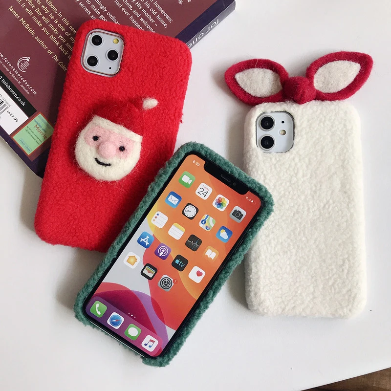 Милый мультяшный силиконовый чехол Eelk для iPhone 11 11 Pro Max чехол плюшевый чехол с Санта Клаусом для iPhone X XR XS MAX 7 8 6 6S Plus оболочка