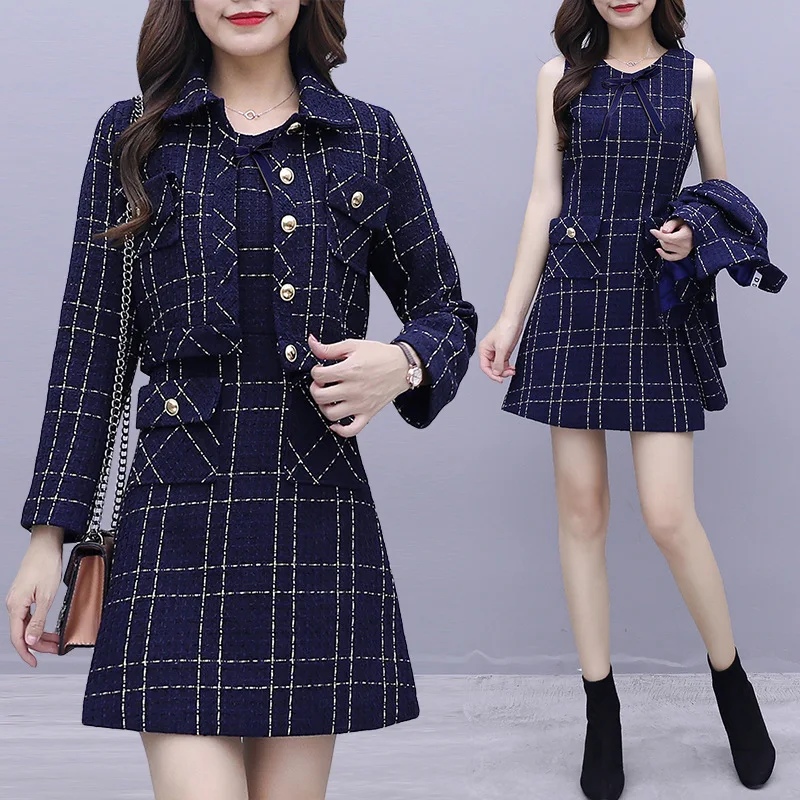 

Graceful Coat Skirt Dress Outfit Women's 2019 Spring And Autumn New Style Fashion Debutante Elegant Dress Two-Piece Set