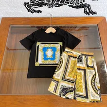 

Boys Boutique Clothing Outfits Summer 2022 Kids Designer Clothes Short Sleeve Children's clothing Boy T-shirt shorts 2 piece set