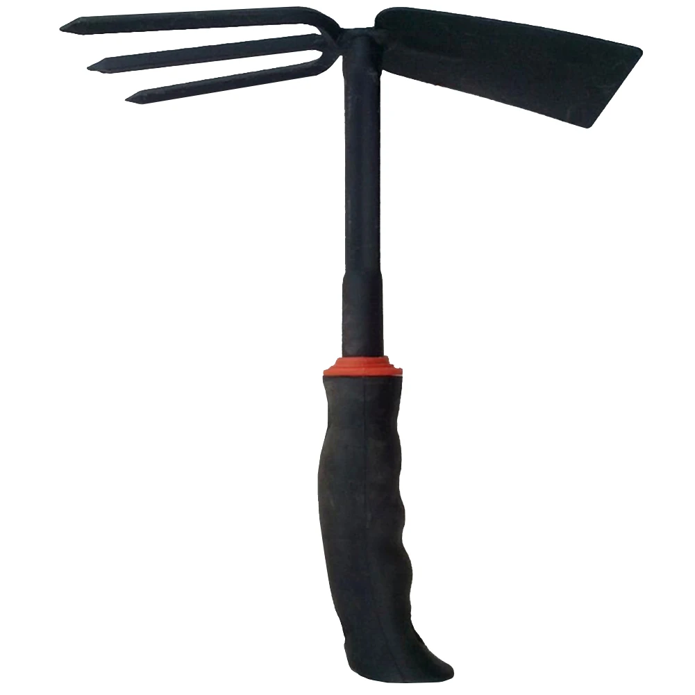 

Multipurpose Two Head Weeding Digger With Fork Iron Portable Hand Tool Cultivator Rustproof Garden Hoe Non Slip Durable