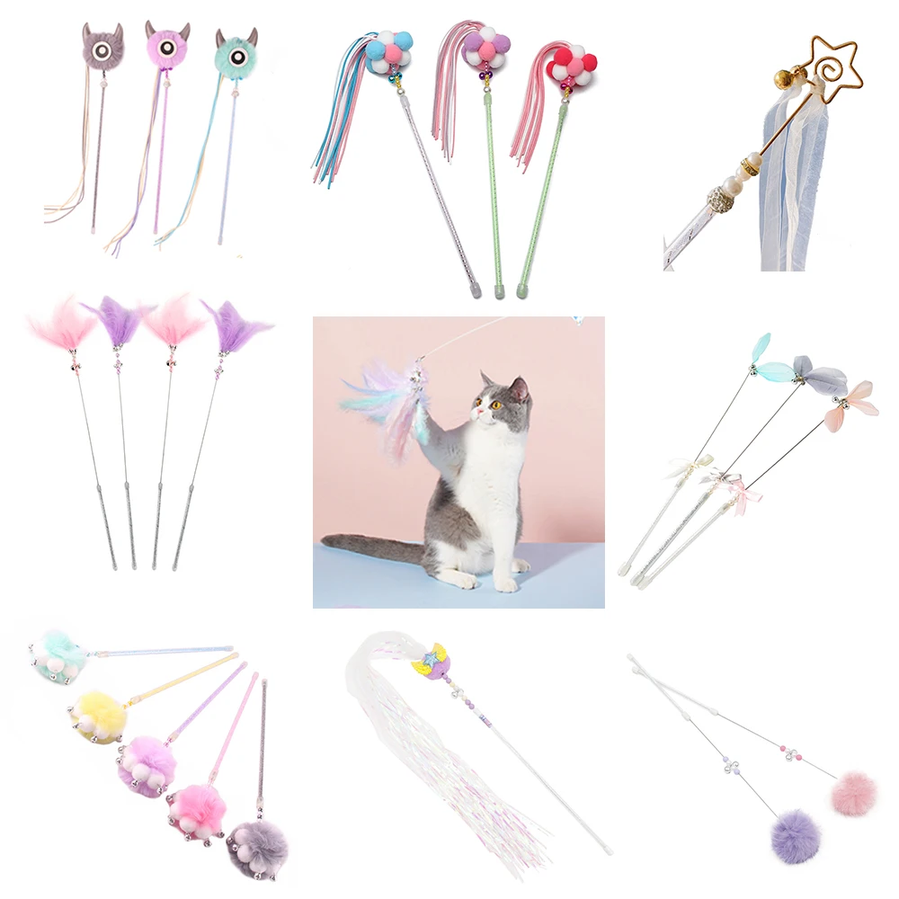 Interactive-Toy-Stick Feather-Wand Cat-Teaser-Toy Cat-Supplies Bell with Gorgeous Quality