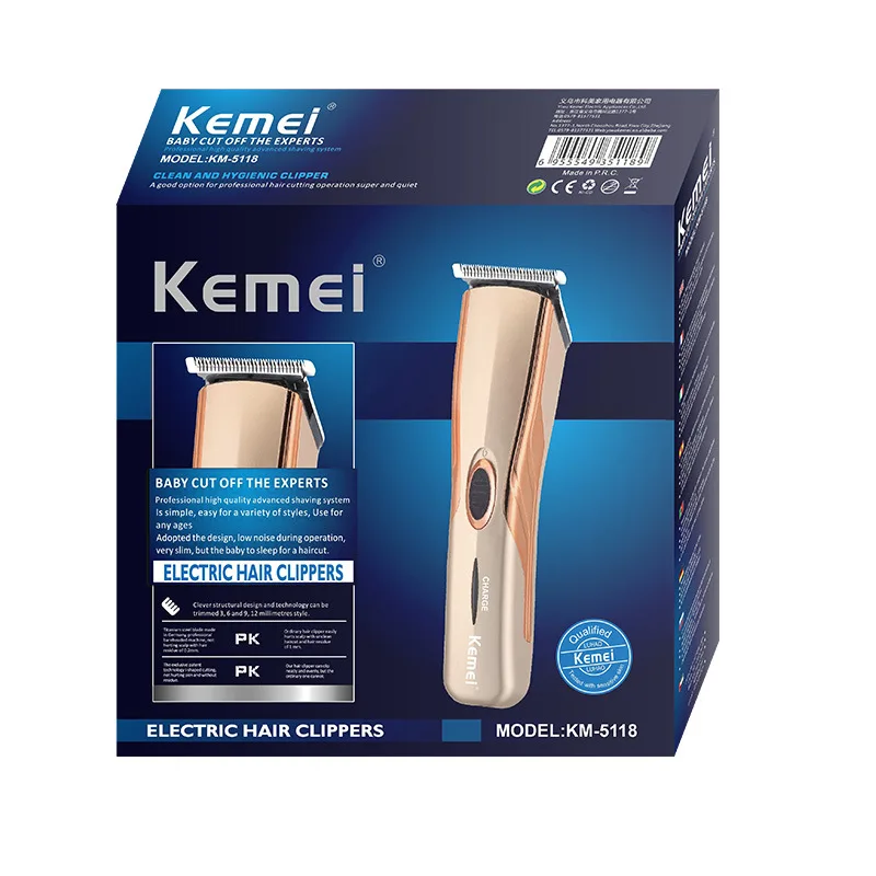 Kemei перезаряжаемый мужской триммер для волос с 4 гребнями розового золота электрическая машинка для стрижки волос Бритва Роскошная машинка для стрижки волос