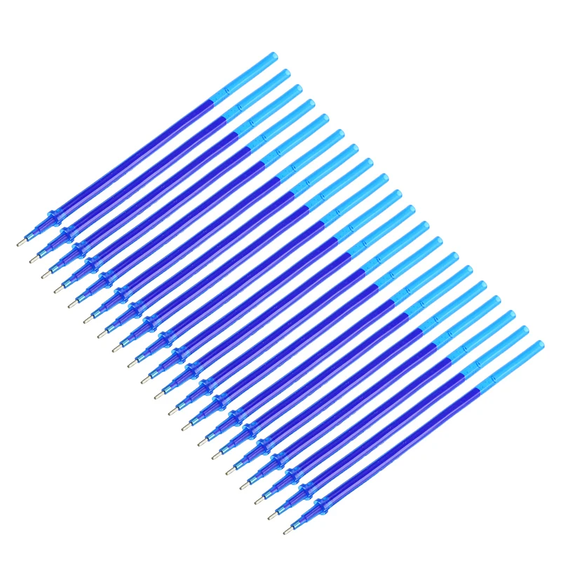 20 шт./компл. стираемая ручка с заправляемым стержнем для офиса 0,5 мм Подпись гелевая стираемая ручка синий/черные чернила стержни школьные канцелярские принадлежности приспособления для работы