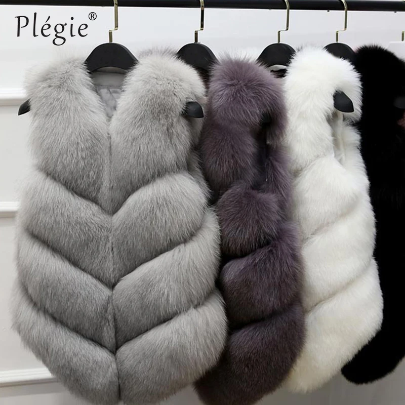 

2019 Faux Fur Vest Plus Size 3XL Women Autumn Winter Faux Coats Warm Fur Coat Female Waistcoats Casual Women Fur Vest Coat