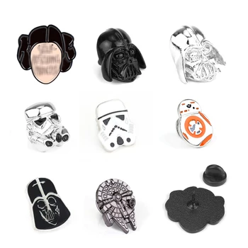 

Classic Movie Star Wars Brooch Stormtrooper Darth Vader Rebel Alliance Falcon Brooches Pins Women Men Collar Lapel Pin Gift