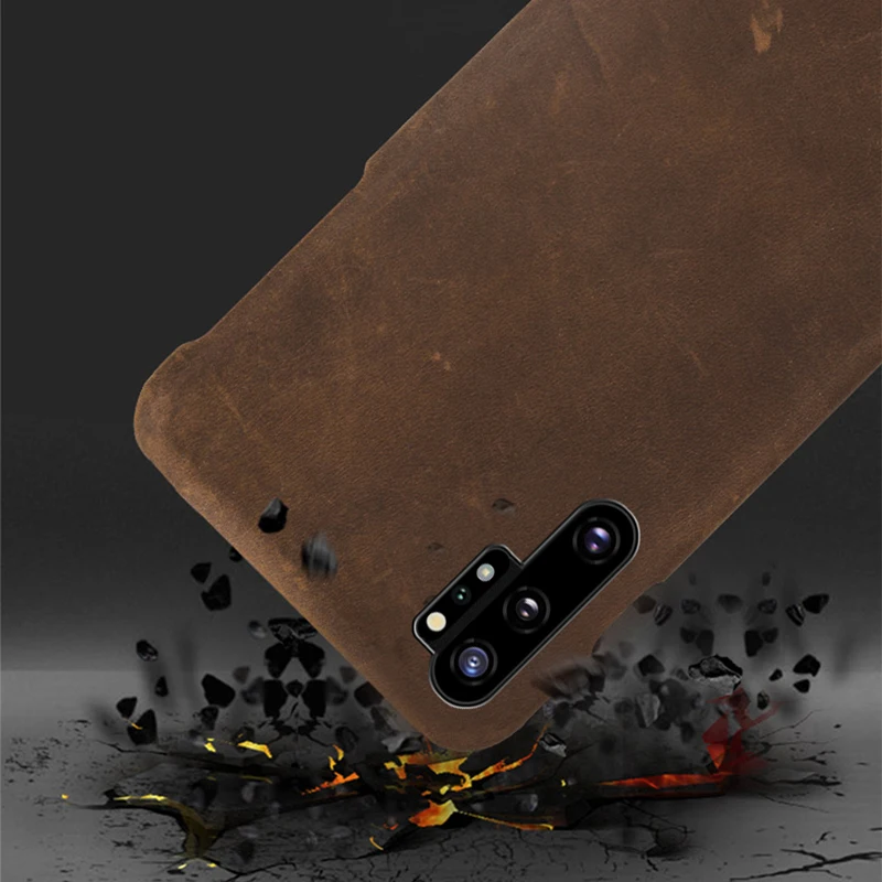 Genuine PULL UP Leather phone case for Samsung galaxy Note 10 Note 10 Pro A50 A70 5