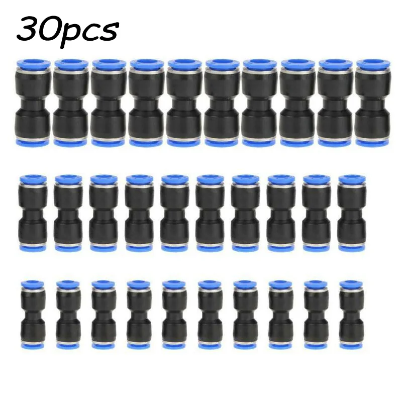 

30pcs Quick Release Straight Push Connectors Air Line Fittings 1/4 5/16 3/8 Tube