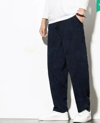 M-5XL! осенние и зимние новые мужские вельветовые повседневные брюки, трендовые свободные прямые брюки, мужские плотные брюки большого размера - Цвет: Brown