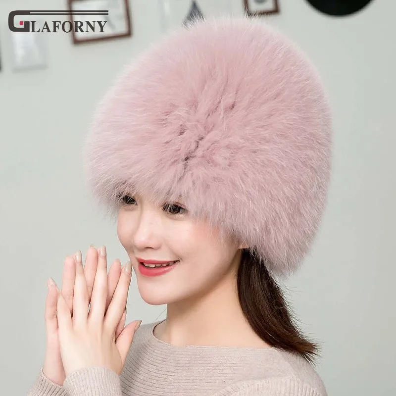 2019 Glaforny шапка из лисьего меха женская зимняя однотонная корейская мода защита ушей Монгольская национальная меховая шапка хлопковые шапки
