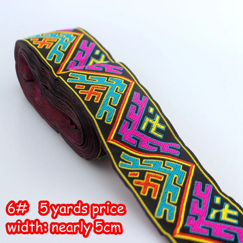 item 6--width 5cm 5 ярдов 5 см в ширину африканская кружевная ткань сумка гитара украшение шитье вышивка кружева сценический костюм аксессуары кружева планки ленты кружева - Цвет: item 6--width 5cm