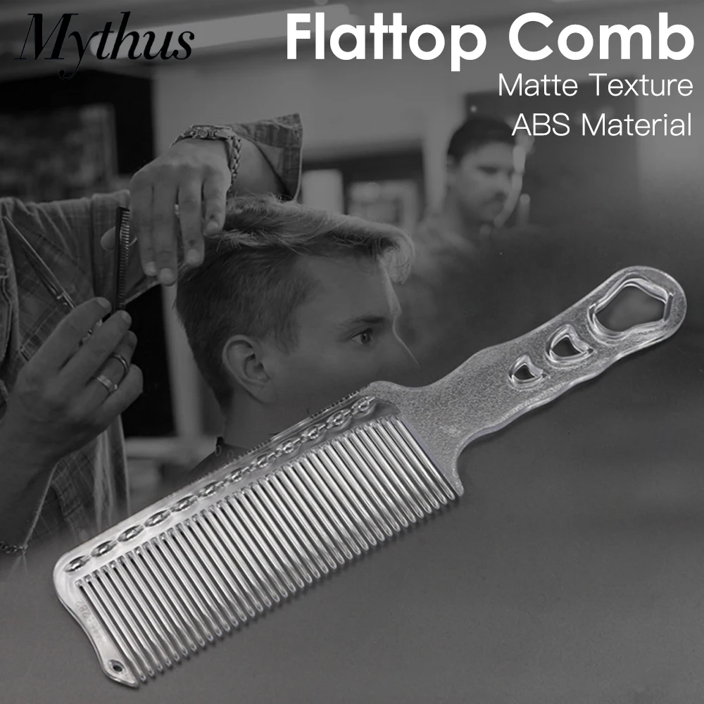 Barbershop прозрачная Антистатическая Расческа для стрижки волос ABS Материал салонная стрижка Нескользящая ручка плоская верхняя расческа машинка для стрижки волос