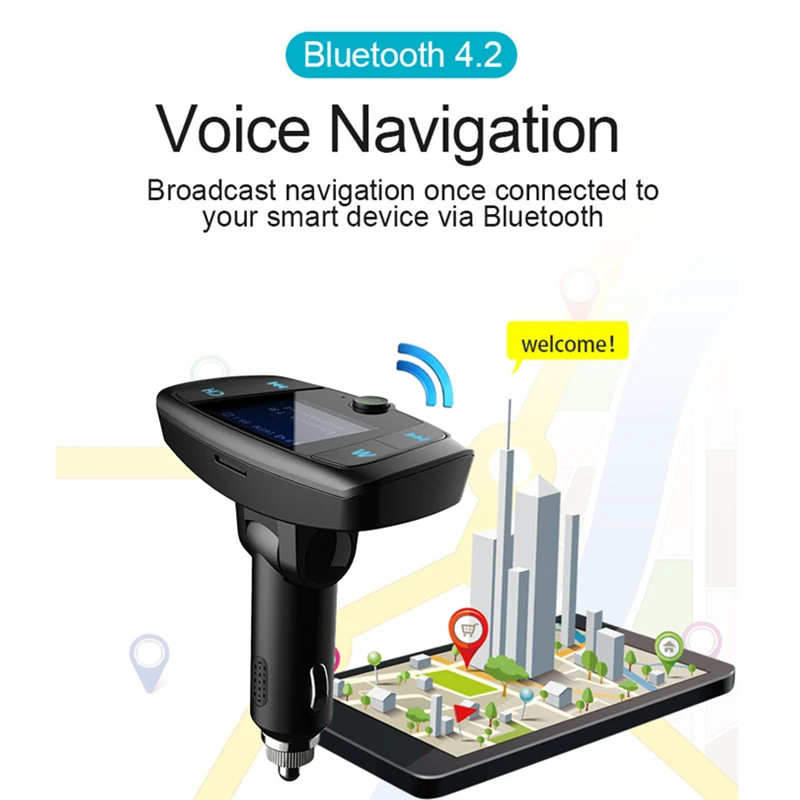 Робот автомобильный fm-передатчик Bluetooth Handsfree автомобильный комплект TF карта/U диск аудио автомобильный mp3-плеер с большим ЖК-экраном