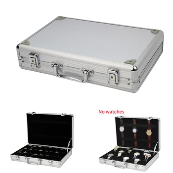 

Aluminum Alloy Jewelry Storage Display Watch Box Gifts Durable Suitcase 24 Grid Home Organizer Portable Anti Scratch Modern