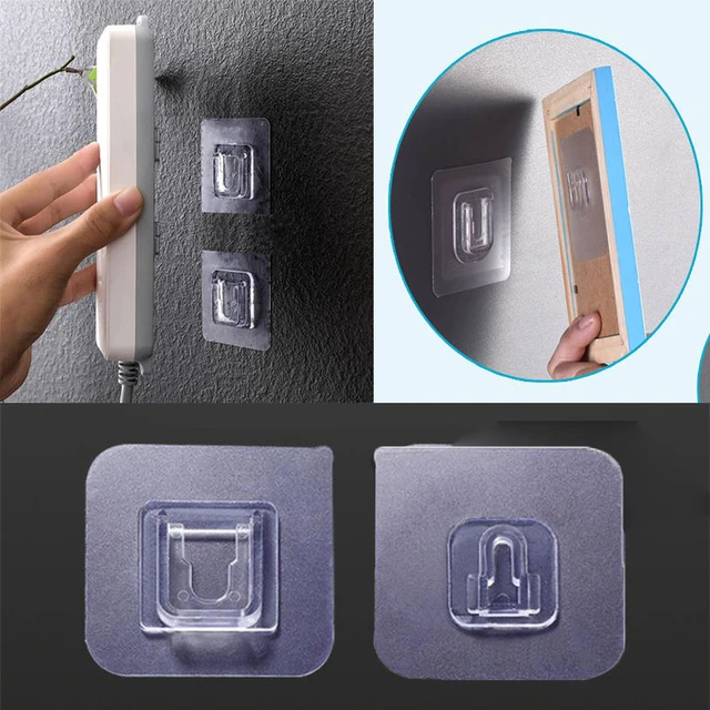 10 Pairs Double Sided Adhesive Wall Hooks Hanger Waterproof