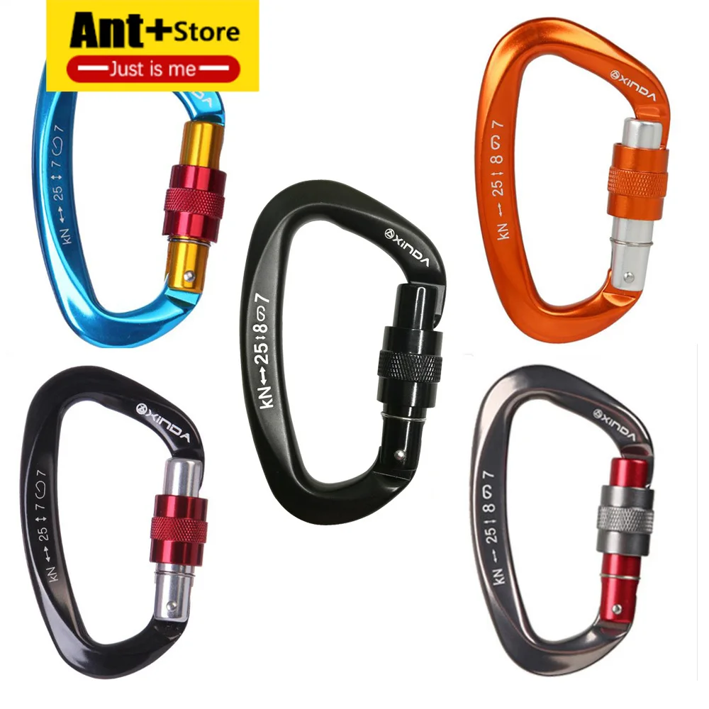 

Climbing Accessories Mountaineering Caving Rock Climbing Carabiner D Shaped Safety Master Screw Lock Buckle Escalade Equipement