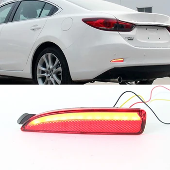 

CSCSNL 1 Set Red Rear Bumper Reflector Light LED Light Tail Brake Fog Lamp Tail Stop Lamp For Mazda 6 Atenza 2013 2014 2015 2016