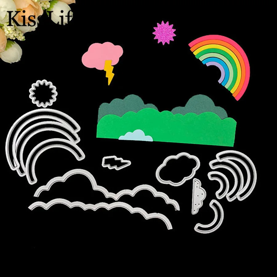 1 упаковка металлические режущие штампы Rainbow Sun Cloud Alinacraft для скрапбукинга карты