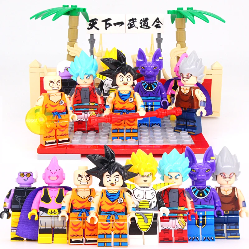 

8PCS/set legoinglys Dragon Ball Z figures building blocks Vegeta Goku The First Budokan In The World Ball Building Blocks gift