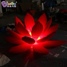 Эффектная игрушка 4x4x2 м надувной красный светодиодный декоративный цветок подгонянное освещение планета лотоса показ товара