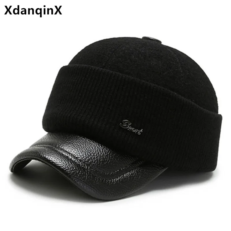 Neue Winter-Baseballmützen, dicke, warme Ohrenschützer, neuartige, faltbare Wollmütze, Herrenmütze, Mütze, Keppe, Casquette, Gorras Hombre
