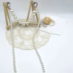 2-layer Faux Pearl Hanging Chain Purse Handbag Phone Chain Shoulder Crossbody Strap Replacement Bag Handle Chain Accessories