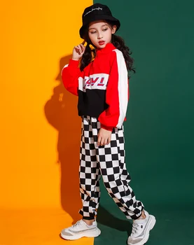 

Kids Ballroom Cool Hip Hop Clothing Outfits Tops Running Casual Jogger Pants Girls competitions Jazz Dance Costume Clothes Wear