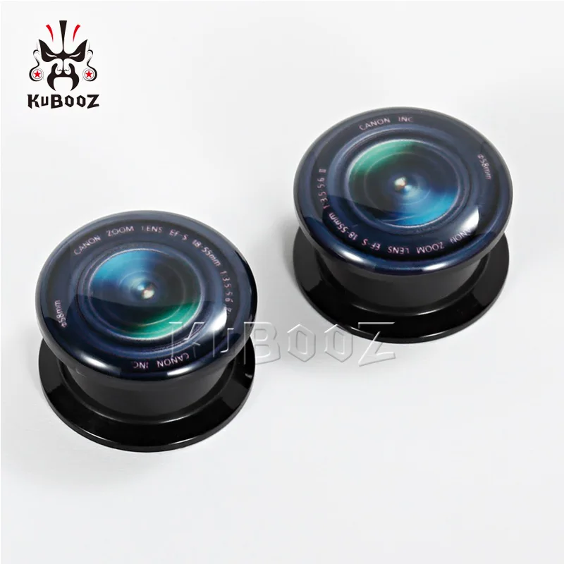 Fashion Camera Handle Key Acrylic Ear Screw Gauges Expanders Ear Plugs Tunnels Body Jewelry Piercing Earring Gift 2PCS